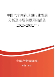 中國(guó)汽車內(nèi)飾頂棚行業(yè)發(fā)展分析及市場(chǎng)前景預(yù)測(cè)報(bào)告（2025-2031年）