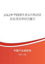 2012年中國維生素B市場調(diào)研及投資前景研究報(bào)告 2012年中國維生素B市場調(diào)研及投資前景研究報(bào)告
