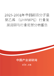 2025-2031年中國超高分子量聚乙烯 （UHMWPE）行業(yè)發(fā)展調(diào)研與行業(yè)前景分析報告
