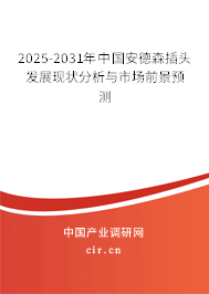 2025-2031年中國安德森插頭發(fā)展現(xiàn)狀分析與市場前景預(yù)測