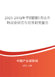 2025-2031年中國(guó)國(guó)際海運(yùn)市場(chǎng)調(diào)查研究與前景趨勢(shì)報(bào)告
