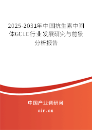 2025-2031年中國抗生素中間體GCLE行業(yè)發(fā)展研究與前景分析報告