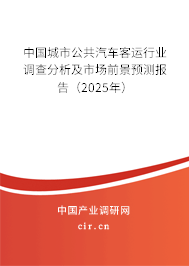 中國(guó)城市公共汽車客運(yùn)行業(yè)調(diào)查分析及市場(chǎng)前景預(yù)測(cè)報(bào)告（2025年）