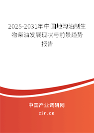 2025-2031年中國(guó)地溝油制生物柴油發(fā)展現(xiàn)狀與前景趨勢(shì)報(bào)告