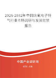 2026-2032年中國含氟電子特氣行業(yè)市場(chǎng)調(diào)研與發(fā)展前景報(bào)告 2026-2032年中國含氟電子特氣行業(yè)市場(chǎng)調(diào)研與發(fā)展前景報(bào)告