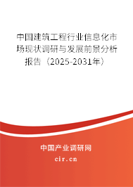 中國建筑工程行業(yè)信息化市場現(xiàn)狀調(diào)研與發(fā)展前景分析報(bào)告（2025-2031年）