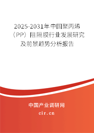 2025-2031年中國(guó)聚丙烯（PP）阻隔膜行業(yè)發(fā)展研究及前景趨勢(shì)分析報(bào)告