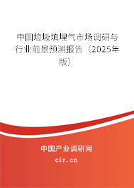 中國垃圾填埋氣市場調(diào)研與行業(yè)前景預(yù)測報告(2025年版) 中國垃圾填埋氣市場調(diào)研與行業(yè)前景預(yù)測報告(2025年版)