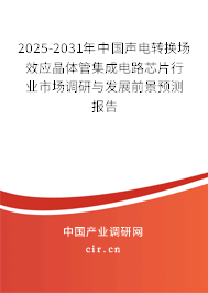 2025-2031年中國聲電轉(zhuǎn)換場效應(yīng)晶體管集成電路芯片行業(yè)市場調(diào)研與發(fā)展前景預(yù)測報告 2025-2031年中國聲電轉(zhuǎn)換場效應(yīng)晶體管集成電路芯片行業(yè)市場調(diào)研與發(fā)展前景預(yù)測報告