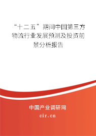 “十二五”期間中國第三方物流行業(yè)發(fā)展預(yù)測及投資前景分析報告