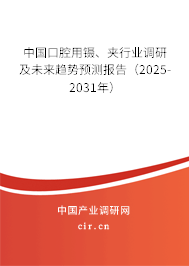 中國口腔用鑷、夾行業(yè)調(diào)研及未來趨勢預(yù)測報告（2025-2031年）