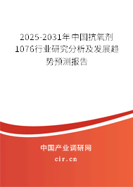 2025-2031年中國(guó)抗氧劑1076行業(yè)研究分析及發(fā)展趨勢(shì)預(yù)測(cè)報(bào)告