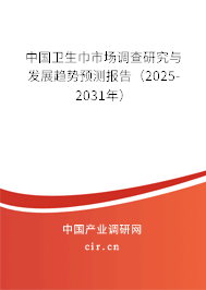 中國(guó)衛(wèi)生巾市場(chǎng)調(diào)查研究與發(fā)展趨勢(shì)預(yù)測(cè)報(bào)告（2025-2031年）