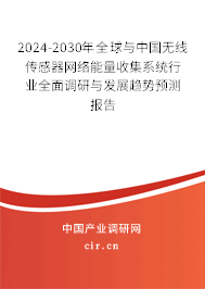2024-2030年全球與中國(guó)無(wú)線(xiàn)傳感器網(wǎng)絡(luò)能量收集系統(tǒng)行業(yè)全面調(diào)研與發(fā)展趨勢(shì)預(yù)測(cè)報(bào)告
