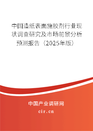 中國造紙表面施膠劑行業(yè)現(xiàn)狀調(diào)查研究及市場前景分析預測報告（2025年版）