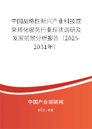 中國戰(zhàn)略性新興產(chǎn)業(yè)科技成果轉(zhuǎn)化服務(wù)行業(yè)現(xiàn)狀調(diào)研及發(fā)展前景分析報告（2025-2031年）