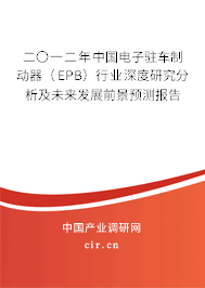 二〇一二年中國電子駐車制動器(EPB)行業(yè)深度研究分析及未來發(fā)展前景預(yù)測報告 二〇一二年中國電子駐車制動器(EPB)行業(yè)深度研究分析及未來發(fā)展前景預(yù)測報告