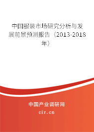 中國服裝市場研究分析與發(fā)展前景預(yù)測報告（2013-2018年）