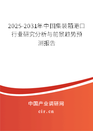 2025-2031年中國(guó)集裝箱港口行業(yè)研究分析與前景趨勢(shì)預(yù)測(cè)報(bào)告