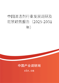 中國清潔劑行業(yè)發(fā)展調(diào)研及前景趨勢報告(2025-2031年) 中國清潔劑行業(yè)發(fā)展調(diào)研及前景趨勢報告(2025-2031年)