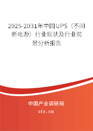 2025-2031年中國UPS（不間斷電源）行業(yè)現(xiàn)狀及行業(yè)前景分析報告