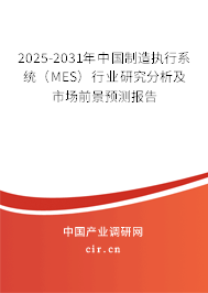2025-2031年中國制造執(zhí)行系統(tǒng)（MES）行業(yè)研究分析及市場前景預(yù)測報(bào)告