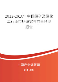 2012-2016年中國磷礦及磷化工行業(yè)市場研究與前景預測報告 2012-2016年中國磷礦及磷化工行業(yè)市場研究與前景預測報告