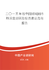 二〇一三年版中國(guó)城域網(wǎng)市場(chǎng)深度調(diào)研及投資建議咨詢報(bào)告