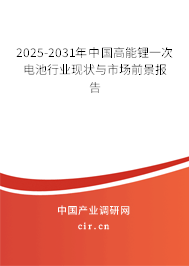 2025-2031年中國(guó)高能鋰一次電池行業(yè)現(xiàn)狀與市場(chǎng)前景報(bào)告