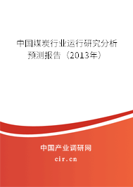 中國煤炭行業(yè)運(yùn)行研究分析預(yù)測報(bào)告（2013年）