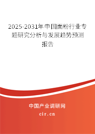 2025-2031年中國面粉行業(yè)專題研究分析與發(fā)展趨勢預測報告