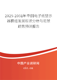 2025-2031年中國電子紙顯示器模組發(fā)展現(xiàn)狀分析與前景趨勢預(yù)測報告