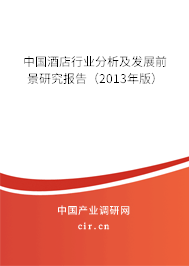 中國酒店行業(yè)分析及發(fā)展前景研究報(bào)告（2013年版）