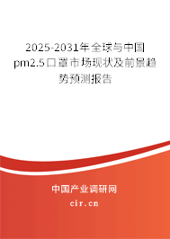 2025-2031年全球與中國pm2.5口罩市場現(xiàn)狀及前景趨勢預(yù)測報告