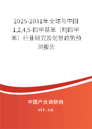 2025-2031年全球與中國1,2,4,5-四甲基苯（均四甲苯）行業(yè)研究及前景趨勢預(yù)測報告