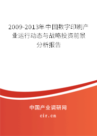 2009-2013年中國數(shù)字印刷產(chǎn)業(yè)運行動態(tài)與戰(zhàn)略投資前景分析報告