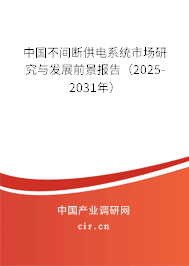中國(guó)不間斷供電系統(tǒng)市場(chǎng)研究與發(fā)展前景報(bào)告（2025-2031年）