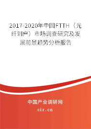 2017-2020年中國FTTH（光纖到戶）市場調(diào)查研究及發(fā)展前景趨勢分析報告