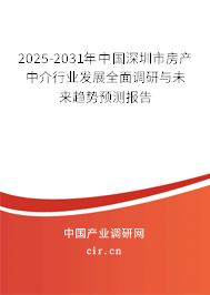 2025-2031年中國深圳市房產中介行業(yè)發(fā)展全面調研與未來趨勢預測報告