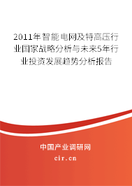 2011年智能電網(wǎng)及特高壓行業(yè)國家戰(zhàn)略分析與未來5年行業(yè)投資發(fā)展趨勢分析報告