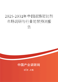 2025-2031年中國道路密封劑市場調(diào)研與行業(yè)前景預(yù)測報告
