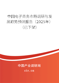 中國(guó)電子商務(wù)市場(chǎng)調(diào)研與發(fā)展趨勢(shì)預(yù)測(cè)報(bào)告（2025年）（已下架）