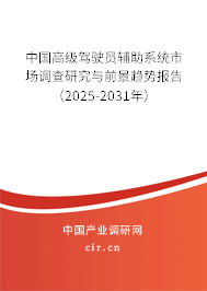 中國高級(jí)駕駛員輔助系統(tǒng)市場調(diào)查研究與前景趨勢報(bào)告（2025-2031年）