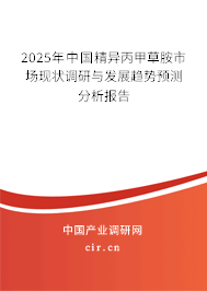 2025年中國精異丙甲草胺市場現(xiàn)狀調(diào)研與發(fā)展趨勢預(yù)測分析報告
