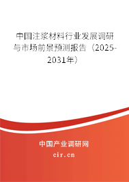 中國注漿材料行業(yè)發(fā)展調(diào)研與市場前景預測報告（2025-2031年）