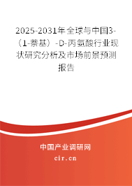 2025-2031年全球與中國3-（1-萘基）-D-丙氨酸行業(yè)現(xiàn)狀研究分析及市場前景預測報告