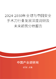 2024-2030年全球與中國安全手術(shù)刀行業(yè)發(fā)展深度調(diào)研及未來趨勢分析報告