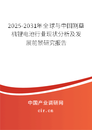 2025-2031年全球與中國割草機鋰電池行業(yè)現(xiàn)狀分析及發(fā)展前景研究報告