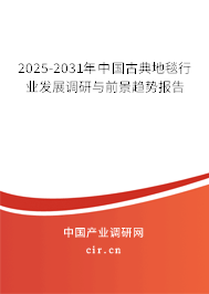 2025-2031年中國(guó)古典地毯行業(yè)發(fā)展調(diào)研與前景趨勢(shì)報(bào)告