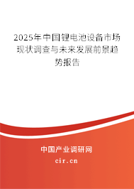 2025年中國(guó)鋰電池設(shè)備市場(chǎng)現(xiàn)狀調(diào)查與未來(lái)發(fā)展前景趨勢(shì)報(bào)告